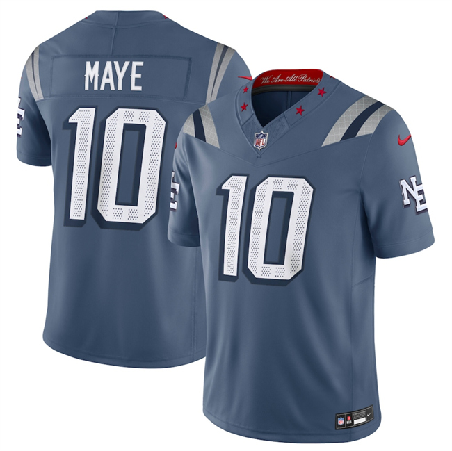Women's New England Patriots #10 Drake Maye 2025 “Rivalries” Stitched Football Jersey(Run Small)